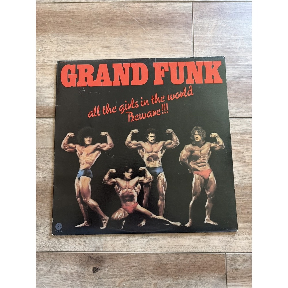Grand Funk - All The Girls In The World Beware Vinyl LP Capitol 1974 Poster EX